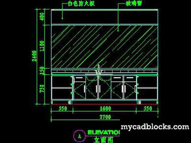 Kitchen CAD plane and elevation 22